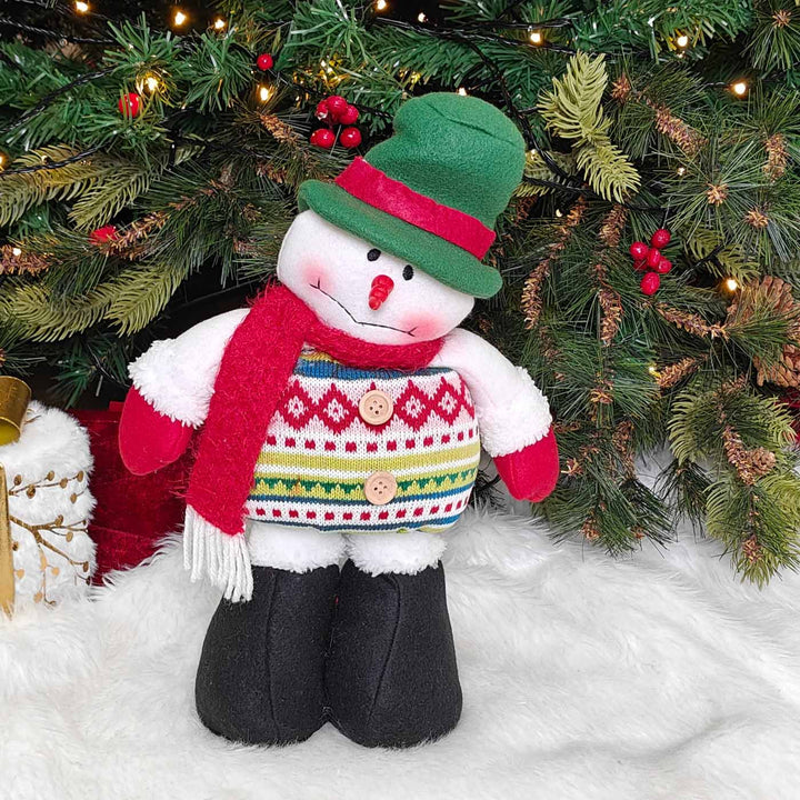 2 Pc | Cozy Knit Festive Duo Plush Figurine With Extendable Legs