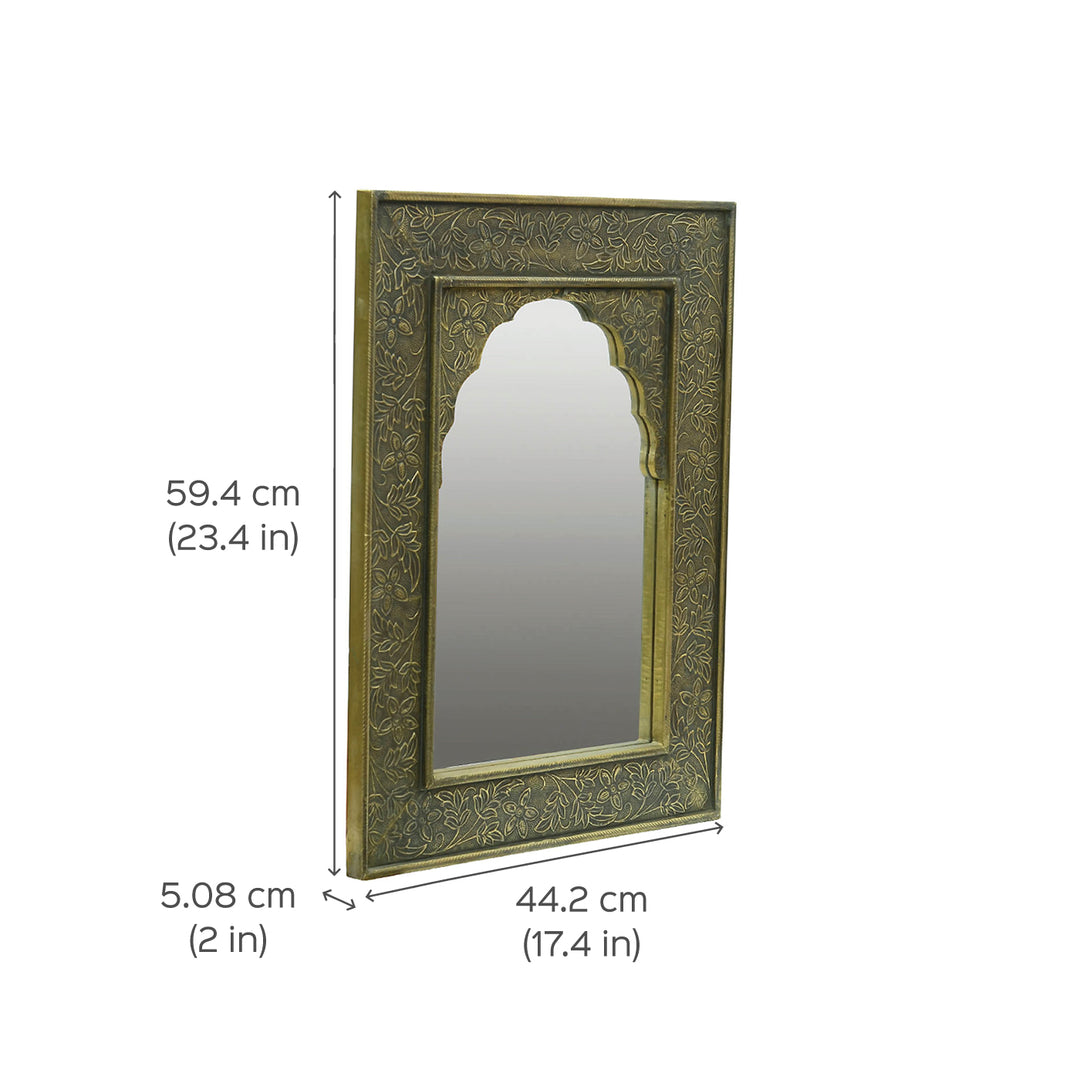 Handpainted Rectangle Wooden Mirror | 17.5 x 23.5 Inches