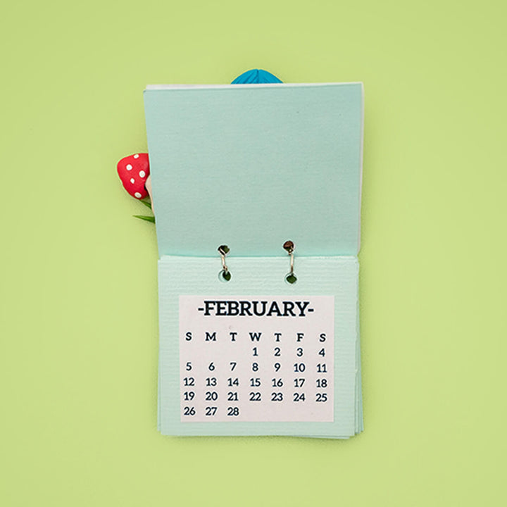Pink & Blue Birdhouse 2025 Clay Calendar Magnet