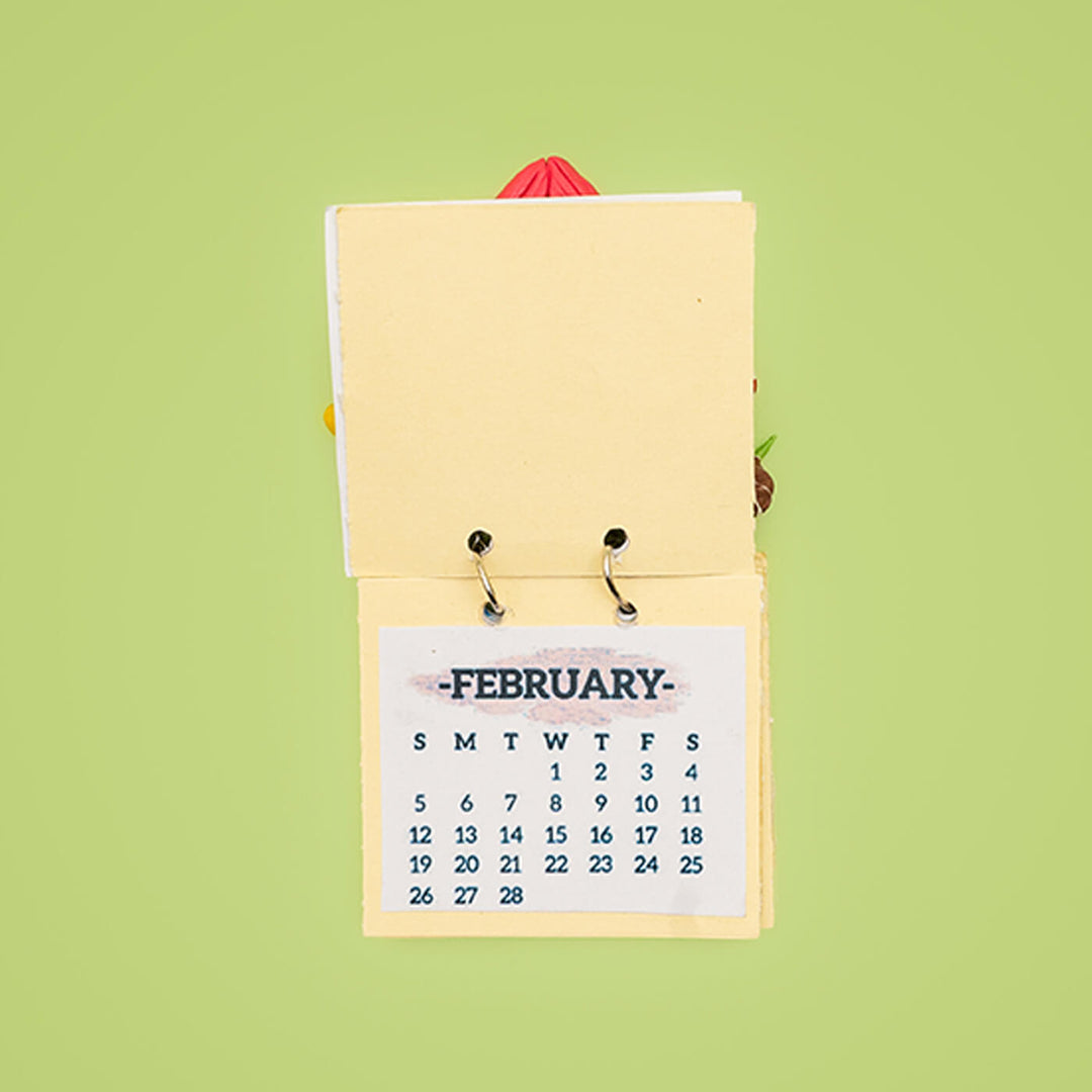 Pink Birdhouse 2025 Clay Calendar Magnet