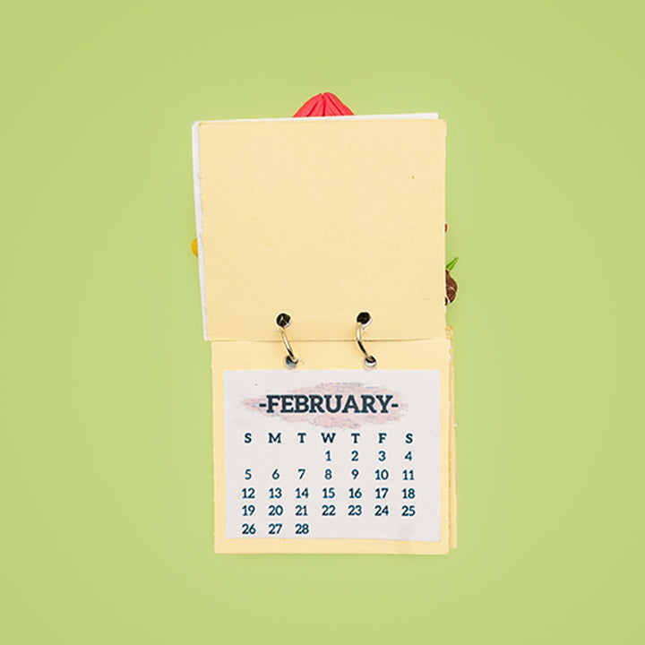 Pink Birdhouse 2025 Clay Calendar Magnet