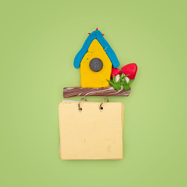 Yellow Birdhouse 2025 Clay Calendar Magnet