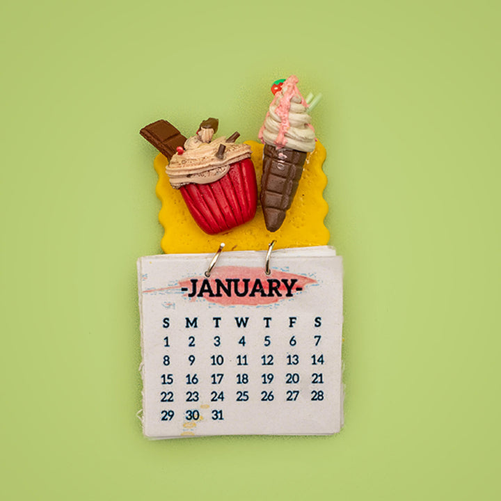 Cupcake & Ice cream 2024 Clay Calendar Magnet