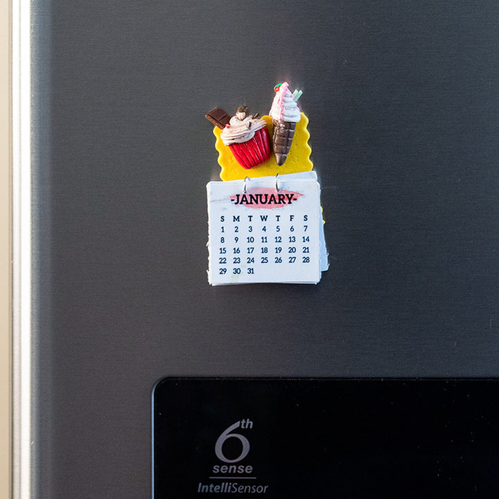 Cupcake & Ice cream 2025 Clay Calendar Magnet
