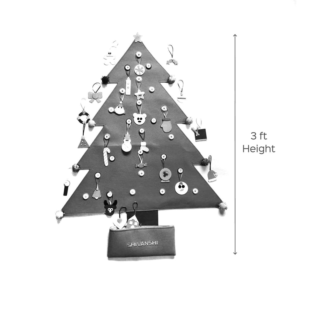 Personalized Xmas Tree Felt Kids Learning Activity Kit