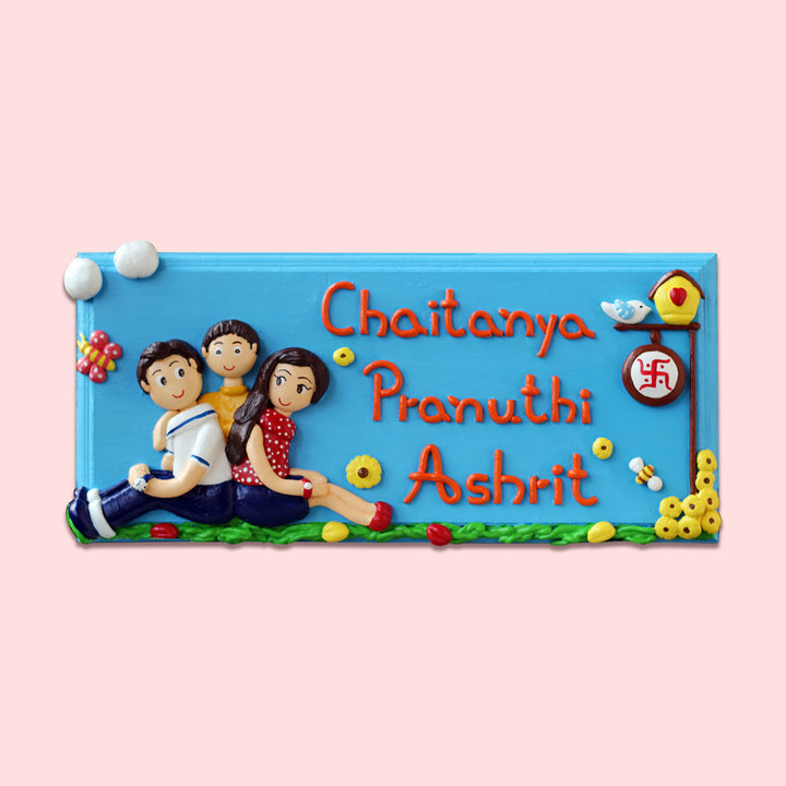 Handcrafted Personalized Family Themed Nameplate