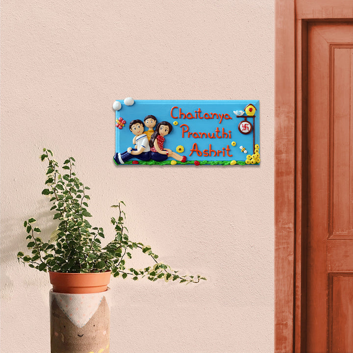 Handcrafted Personalized Family Themed Nameplate
