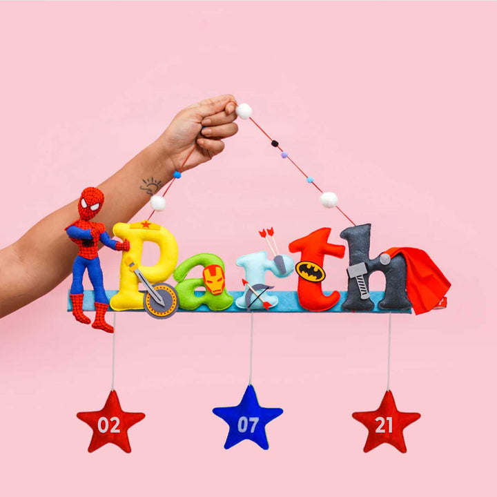 Handcrafted Personalized Spiderman Avenger Felt Nameplate for Kids