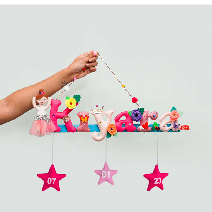 Handcrafted Personalized Ballerina Doll Felt Nameplate for Kids