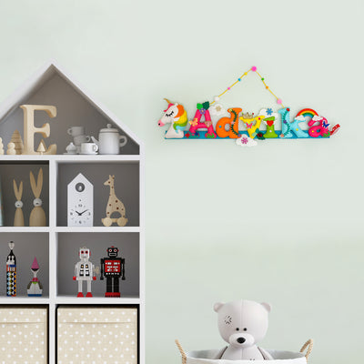 Handcrafted Personalized Unicorn Head Felt Nameplate for Kids