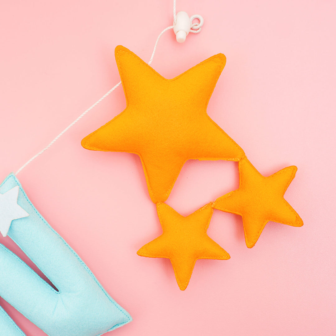 Handcrafted Personalized Star Themed Felt Bunting For Kids