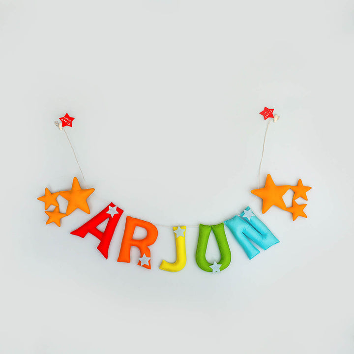 Handcrafted Personalized Star Themed Felt Bunting For Kids