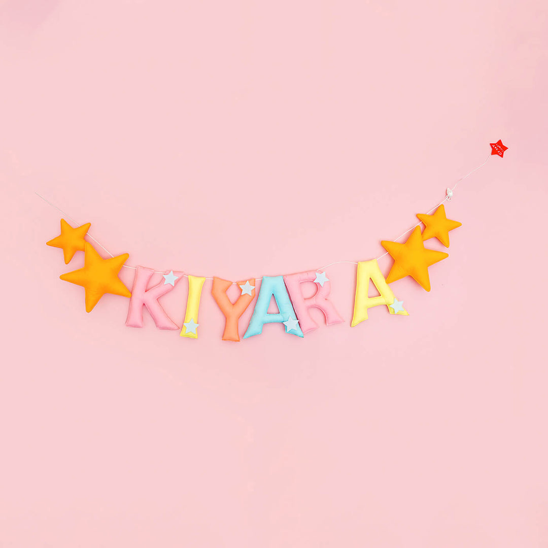 Handcrafted Personalized Star Themed Felt Bunting For Kids