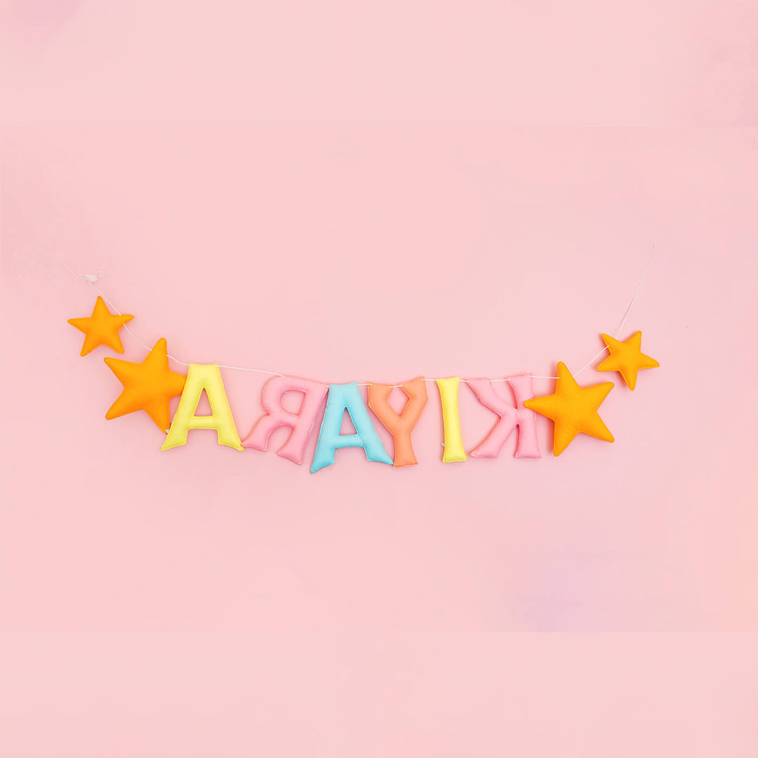 Handcrafted Personalized Star Themed Felt Bunting For Kids