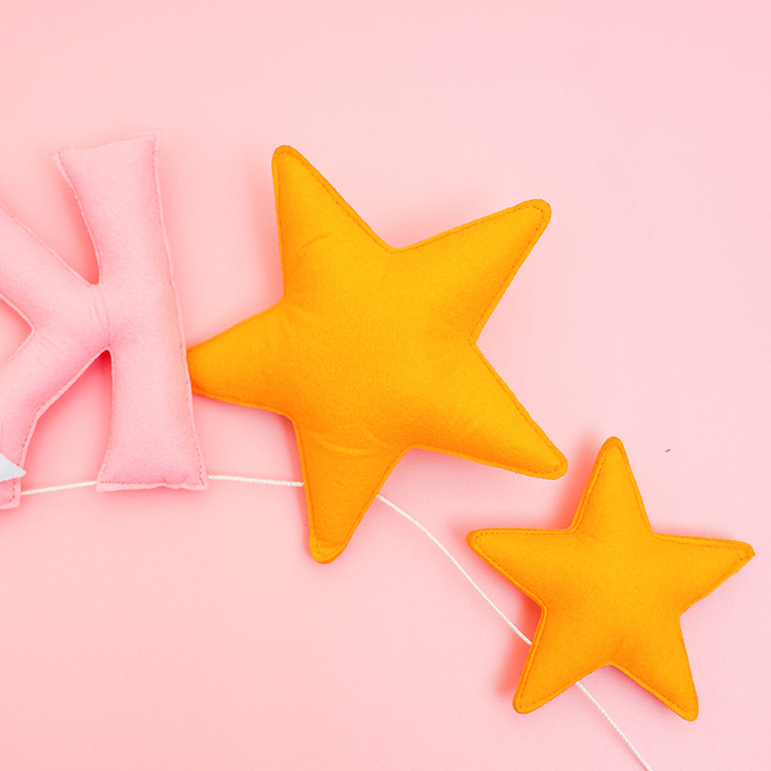 Handcrafted Personalized Star Themed Felt Bunting For Kids