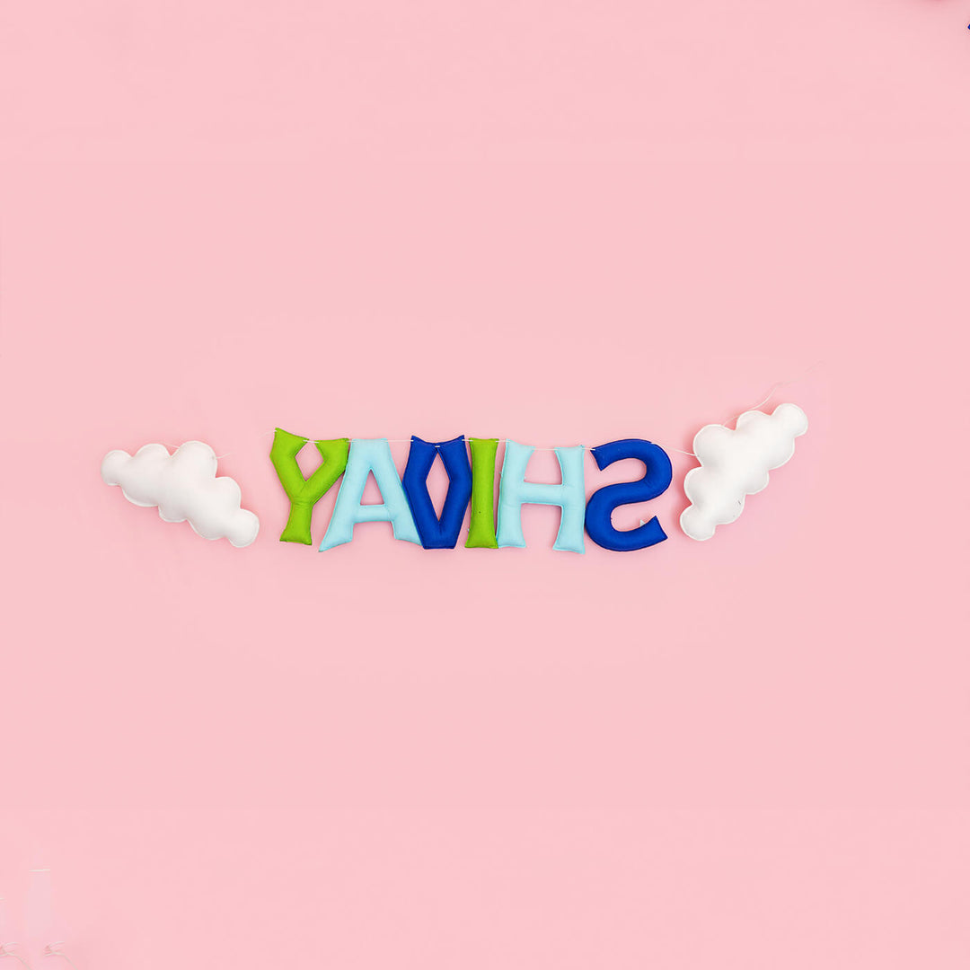 Handcrafted Personalized Cloud Themed Felt Bunting For Kids