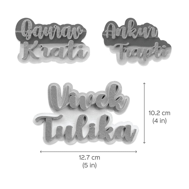 Handpainted Engineered Wood Personalized 3D Magnet For Couples - Zwende