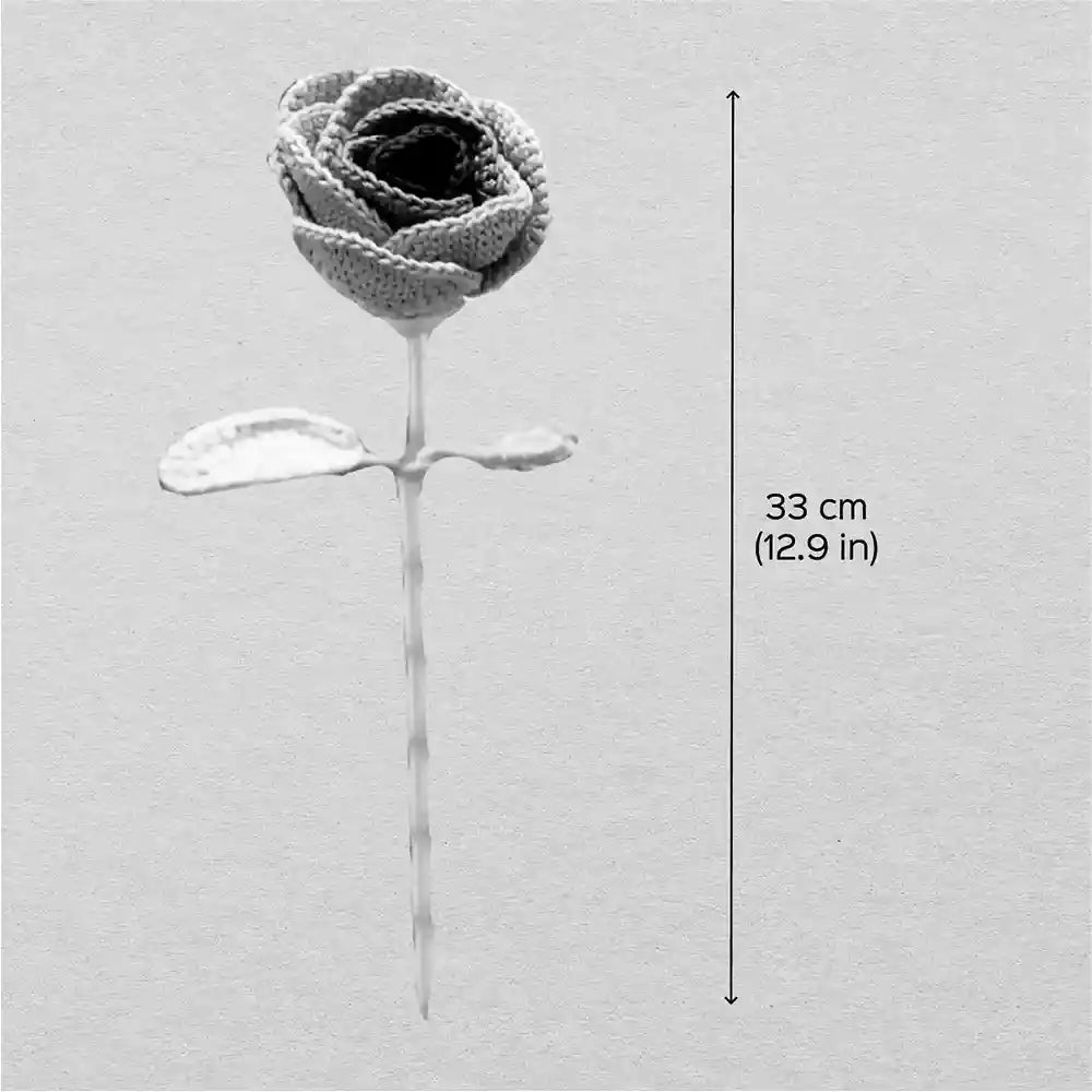 Handmade Crochet Shaded Roses Cotton Flower Stick | Pack Of 1