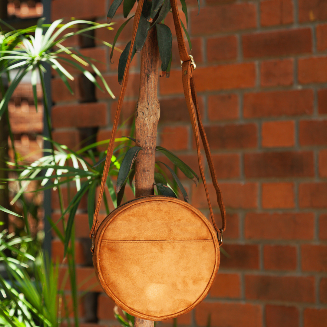 Personalized Embroidered Yellow Mellow Round Sling Bag