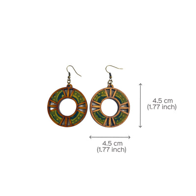 Handcrafted Wood & Fabric Crown Earrings & Necklace