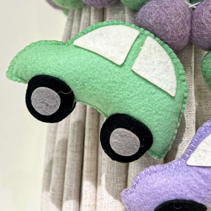 Handmade Vintage Vroom Theme Felt Curtain Tie-Back