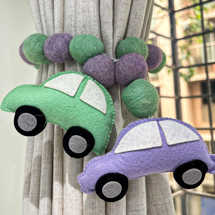 Handmade Vintage Vroom Theme Felt Curtain Tie-Back