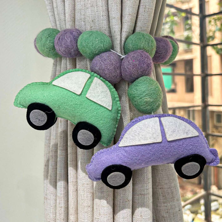 Handmade Vintage Vroom Theme Felt Curtain Tie-Back