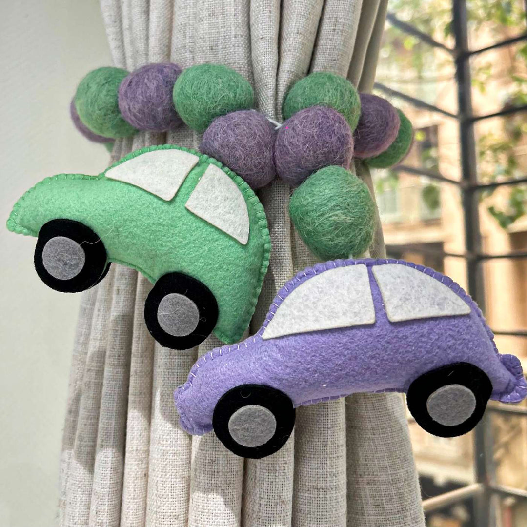 Handmade Vintage Vroom Theme Felt Curtain Tie-Back