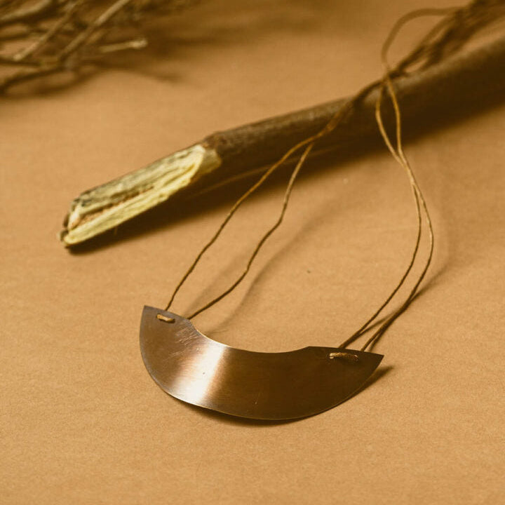 Handmade Curved Semicircular Brass Necklace