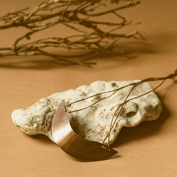Handmade Curved Semicircular Brass Necklace