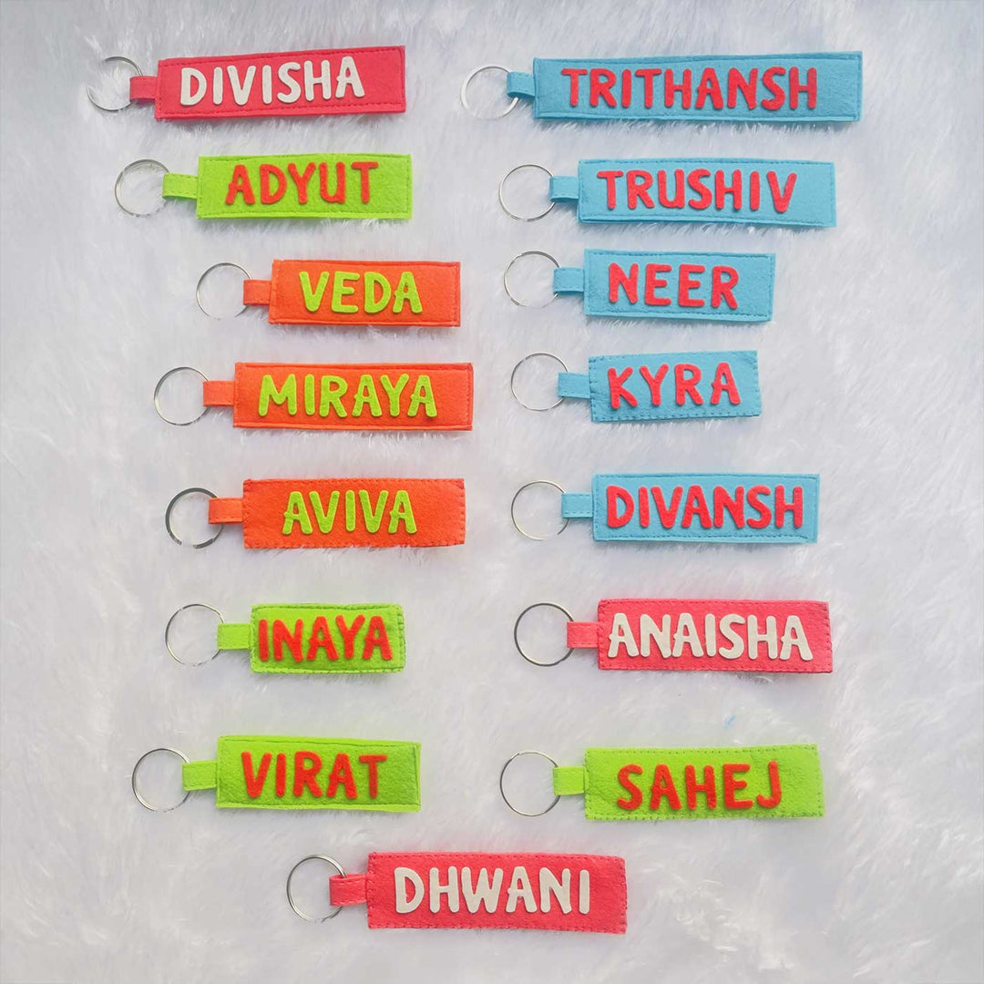 Personalized Name Felt Keychain for Kids