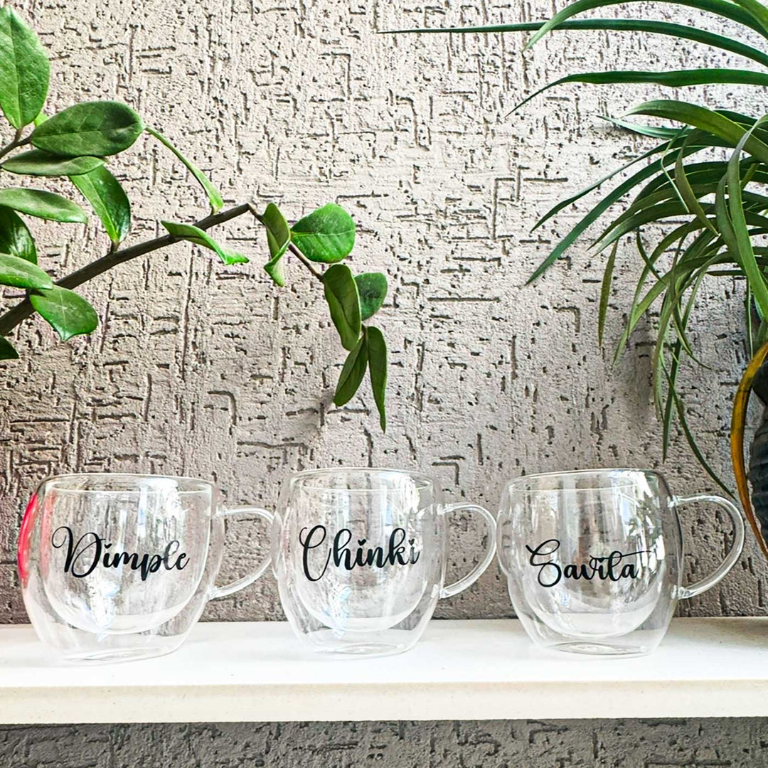 Personalized Sleek Glass Mug
