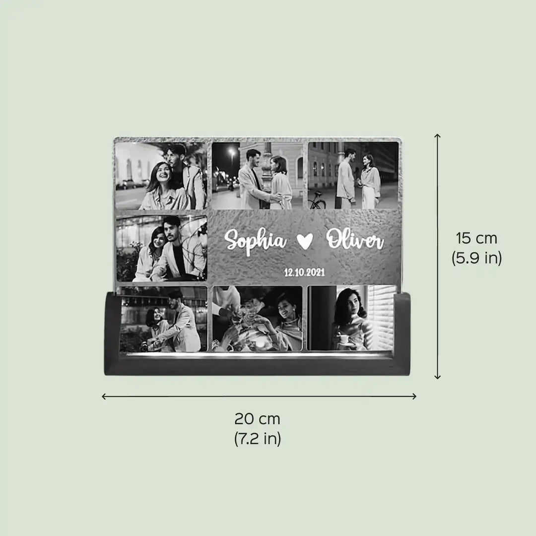 Photo Personalized Printed Collage Design Acrylic Table Lamp