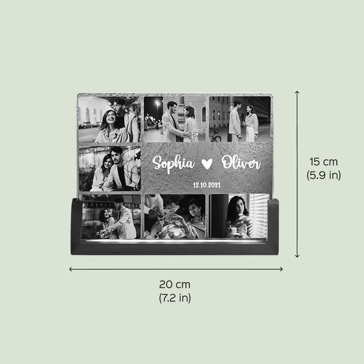Photo Personalized Printed Collage Design Acrylic Table Lamp