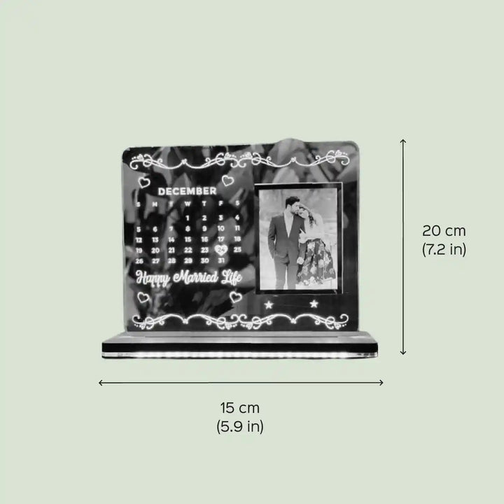 Photo Personalized Printed Calendar Theme Acrylic Table Lamp