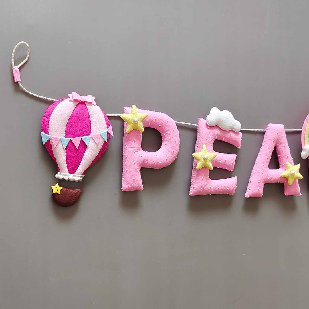 Hand-stitched Cute Hot Air Balloon Themed Felt Bunting for Baby Girl