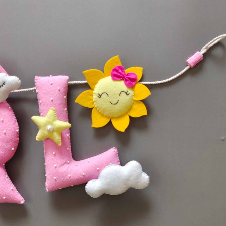 Hand-stitched Cute Hot Air Balloon Themed Felt Bunting for Baby Girl