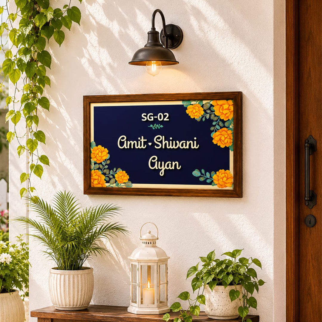 Personalized Deco Rhythm Printed Wooden & Acrylic Name Plate with 3D Letters