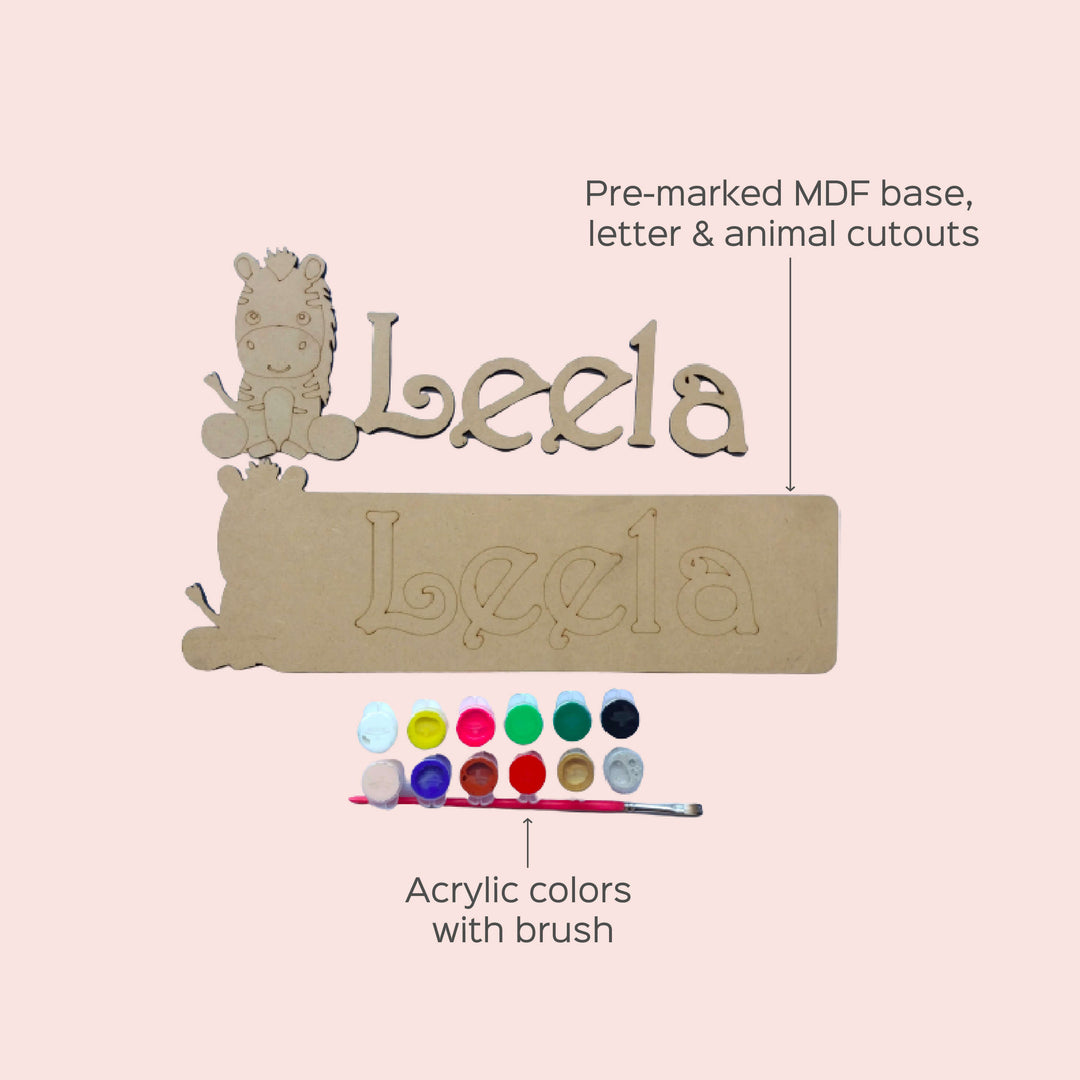 Personalised Animal Theme Nameplate DIY Kit