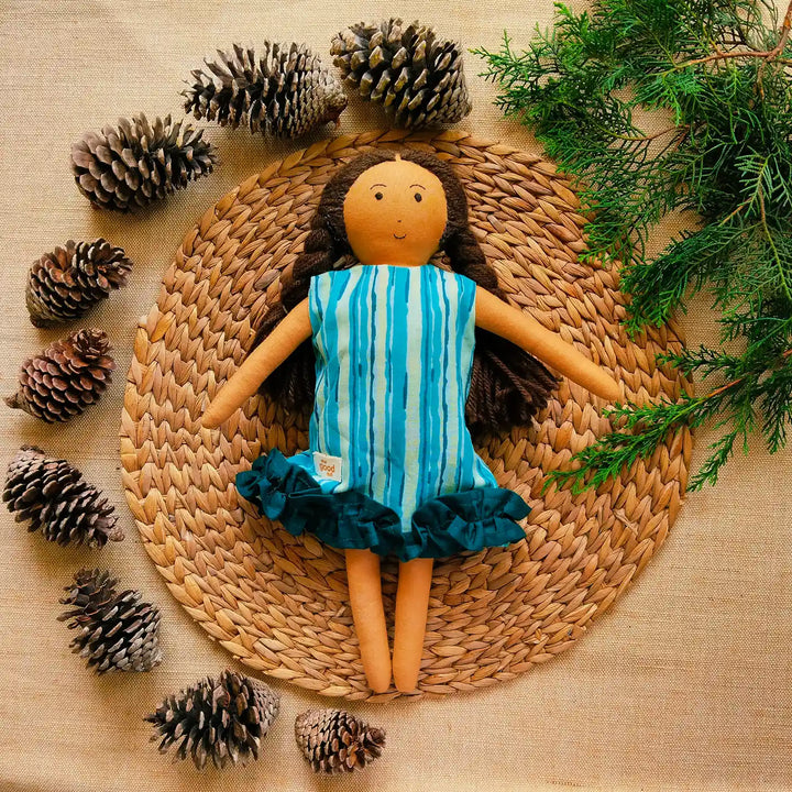 Nilah in Frill Dress With Changeable Outfits | Soft Hand-Stitched Sustainable Indian Play Doll