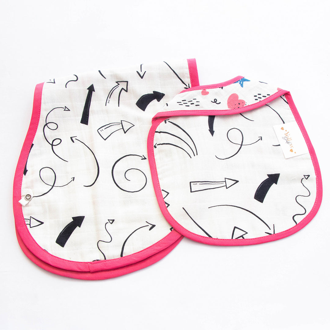 Personalized Doodle Arrows Bib & Burp Set | 0-4 Years