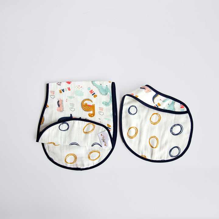 Personalized Dino Friend Bib & Burp Set | 0-4 Years