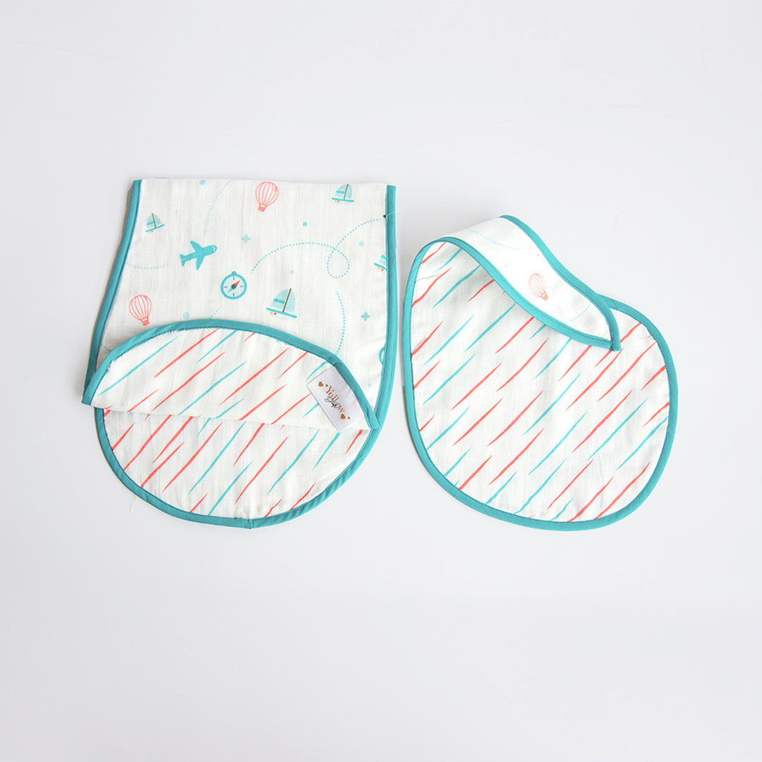 Personalized Lil Travellers Bib & Burp Set | 0-4 Years