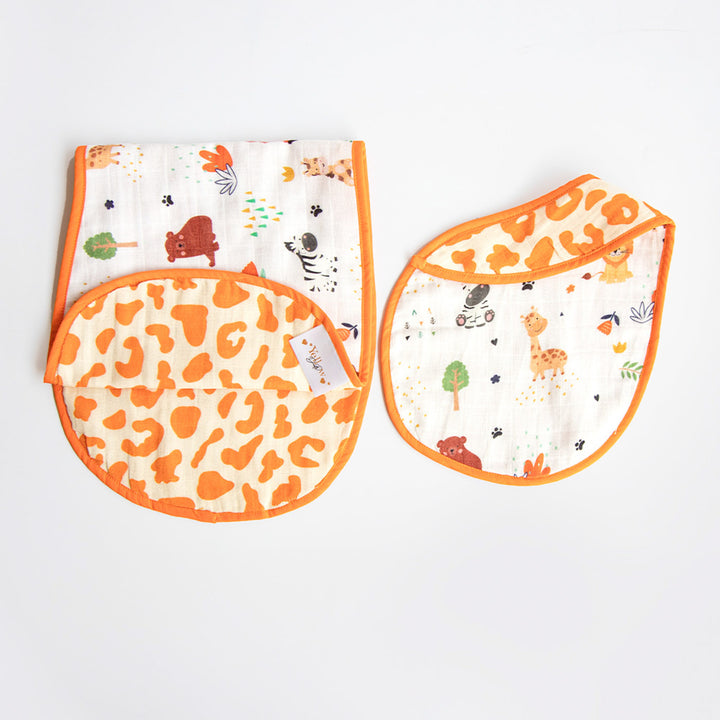 Personalized Baby Animals Bib & Burp Set | 0-4 Years