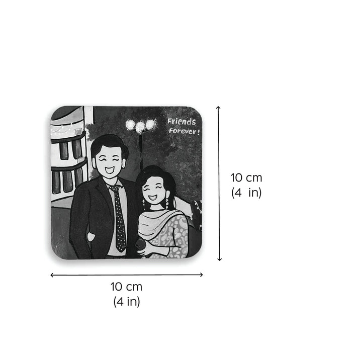 Photo Personalized Square Shaped Best Friends Magnet