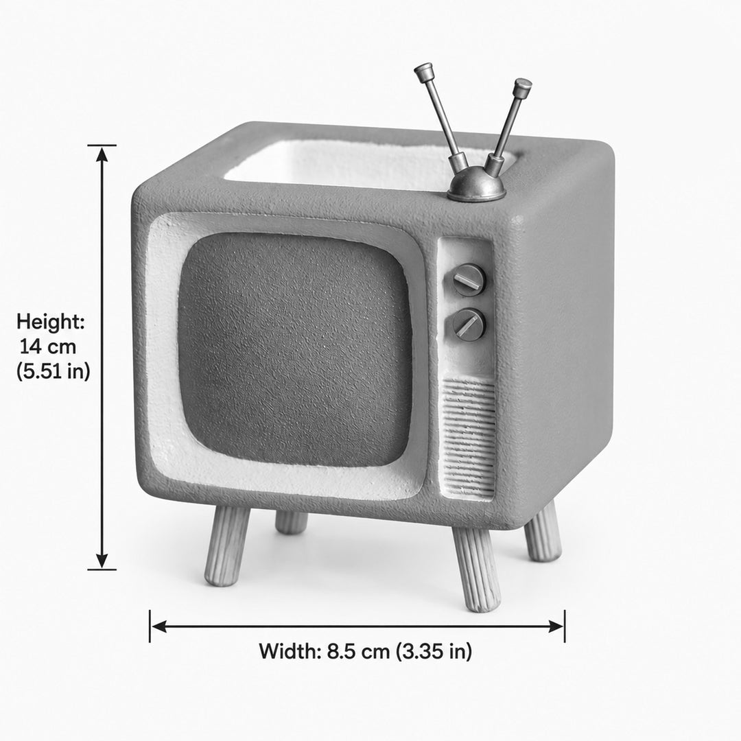 Handmade Miniature Retro Style Tv Desk Pen Stand For Decor - Mint Green