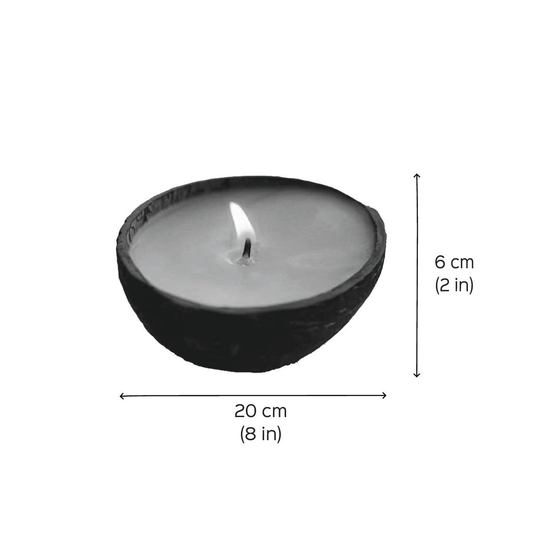 10 Pc | Eco-friendly Handmade Rose Scented Coconut Shell Candle
