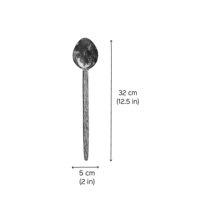 Eco-Friendly Handmade Large Coconut Shell Cooking Spoon | Set of 3