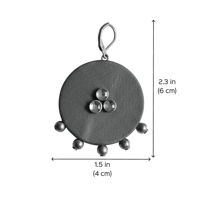 Handmade Beaded Round Gaji Silk Earrings