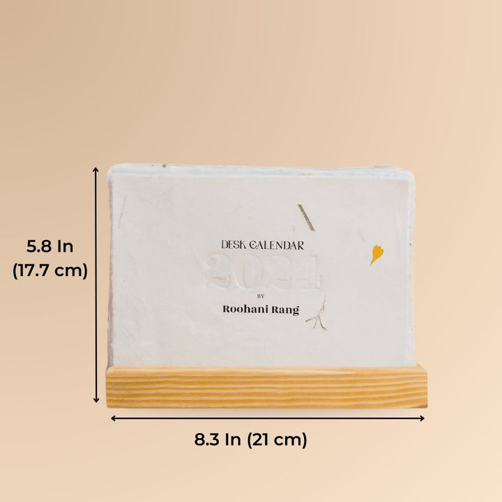2025 Sustainable Pressed Flower Annual Desk Calendar